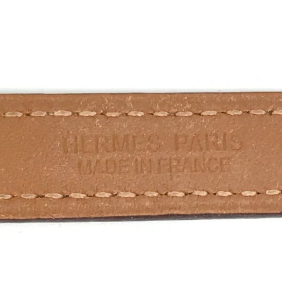 HERMES O'Kelly Bracelet Double bracelet accessories Bracelet Swift Brown/Gold - Picture 2 of 13